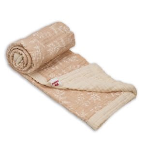 4 Layer Muslin Blanket - Coffee Background Leaves