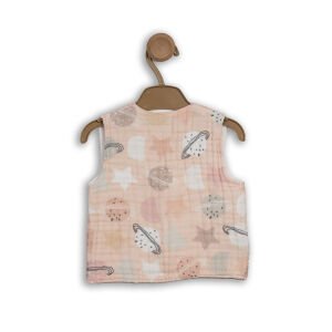 Muslin Vest - Pink Planets