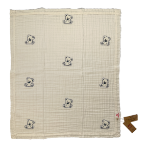 Embroidered Teddy Bear Ecru