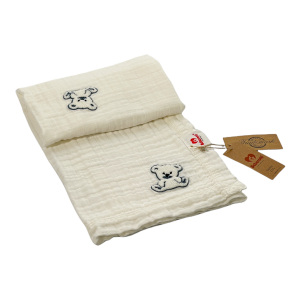 Embroidered Teddy Bear Ecru