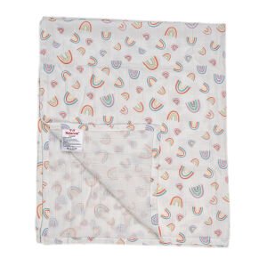 2'li Müslin Örtü - Tiny Rainbows Mint