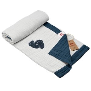 Nakışlı Baby Feet Natural Indigo