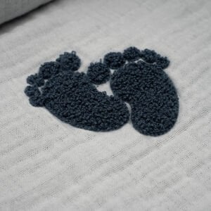 Nakışlı Baby Feet Natural Indigo