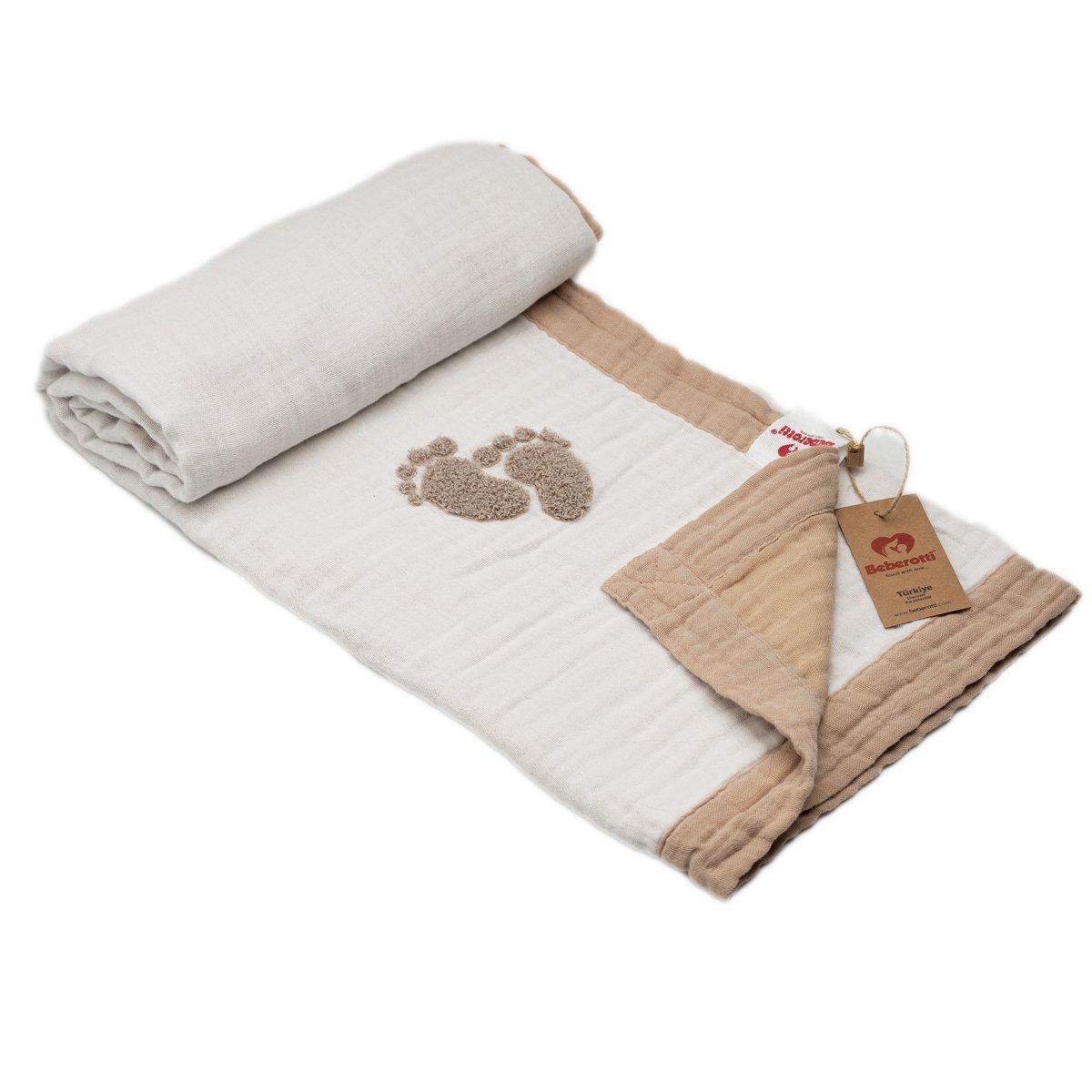 Nakışlı Baby Feet Natural Bej