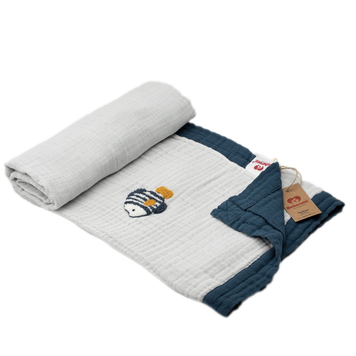 Nakışlı Baby Fish Natural Indigo
