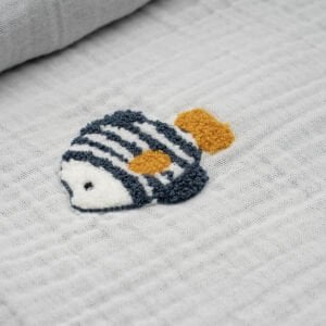 Nakışlı Baby Fish Natural Indigo