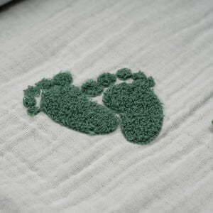 Nakışlı Baby Feet Natural Yeşil